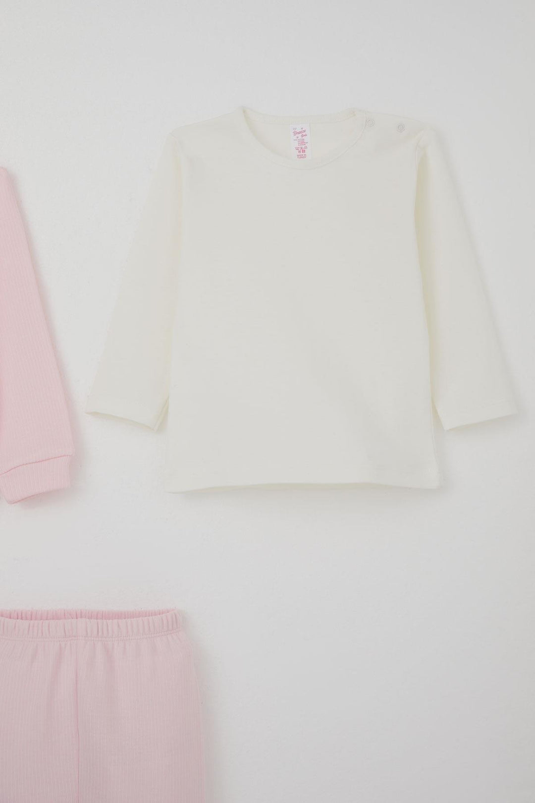 BRE Breeze Baby Girl Bodysuit 3-Piece Set Cute Little Bunny Embroidered Snap Fastener 4 Months Year, Pink - Newcastle