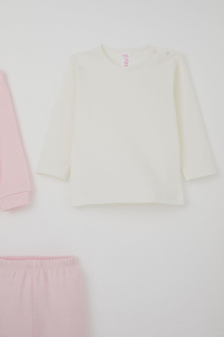 BRE Breeze Baby Girl Bodysuit 3-Piece Set Cute Little Bunny Embroidered Snap Fastener 4 Months Year, Pink - Newcastle