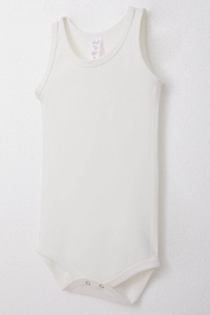 BRE Breeze Baby Girl Snap-Fastened Tank Top Bodysuit 9 Months-3 Years, Ecru - Tecámac