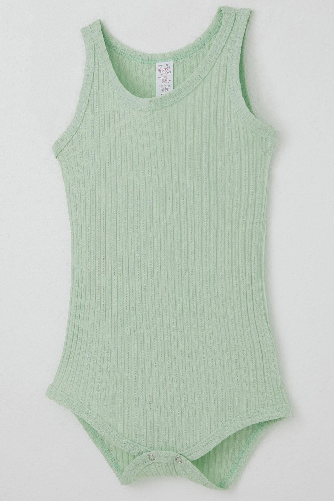 BRE Breeze Baby Girl Snap-Fastened Tank Top Bodysuit Jacquard 9 Months-3 Years, Water Green - Bad Homburg