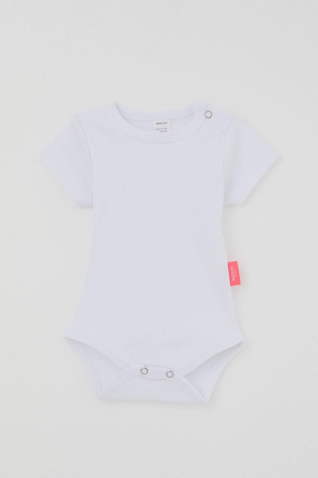 BRE Breeze Kız Bebek Çıtçıtlı Kısa Kollu Zıbın Body Basic 0-9 Ay , Beyaz - Mobile