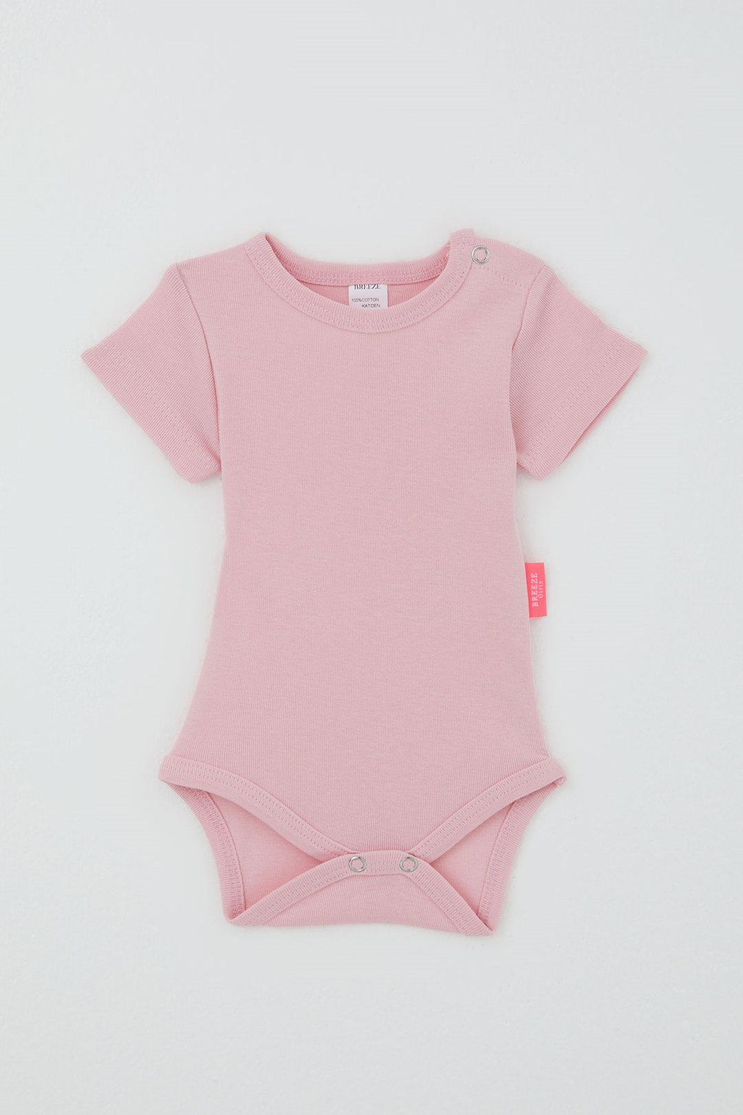 BRE Breeze Kız Bebek Çıtçıtlı Kısa Kollu Zıbın Body Basic 0-9 Ay , Pembe - West Jordan