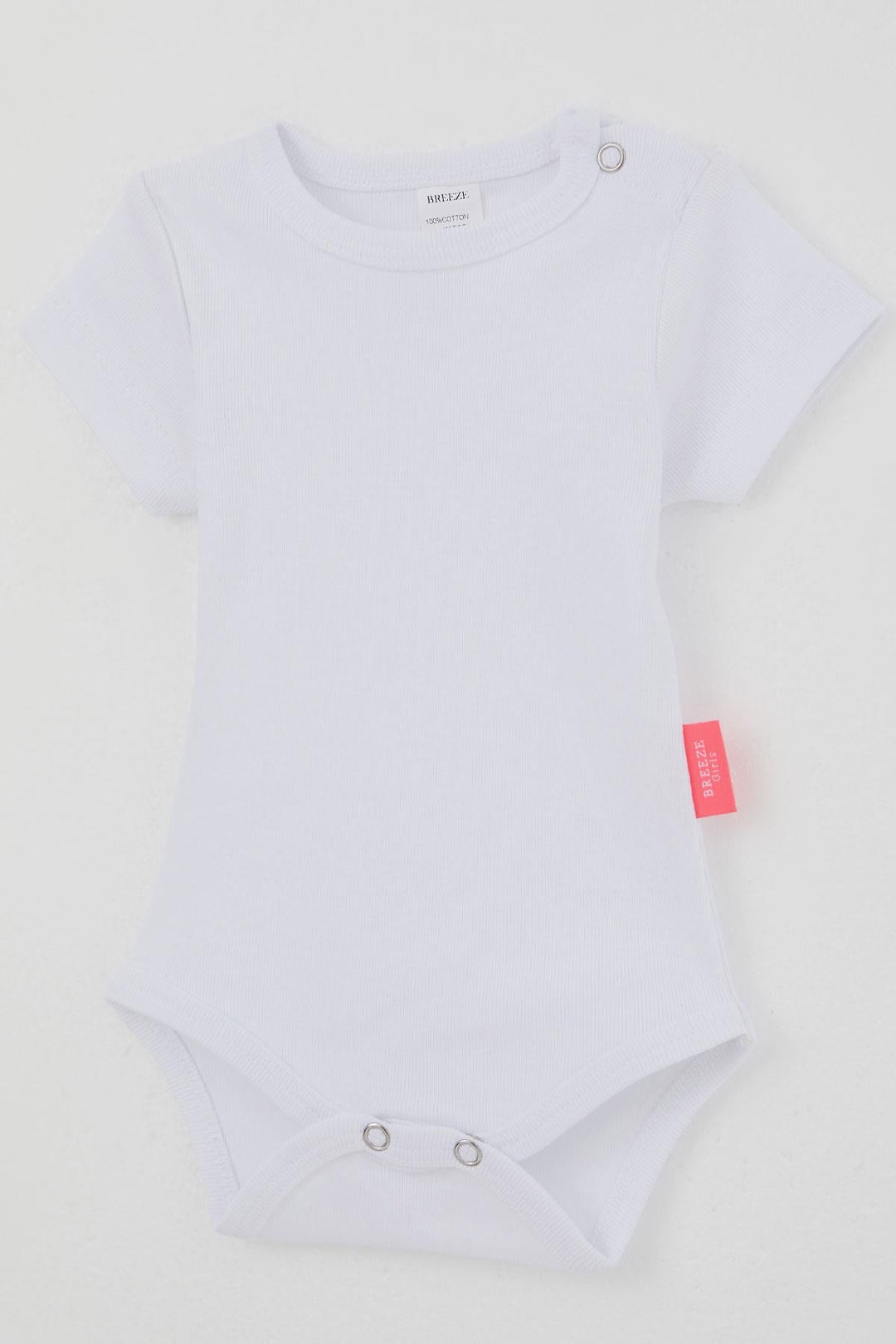 BRE Breeze Kız Bebek Çıtçıtlı Kısa Kollu Zıbın Body Basic 0-9 Ay , Beyaz - Mobile