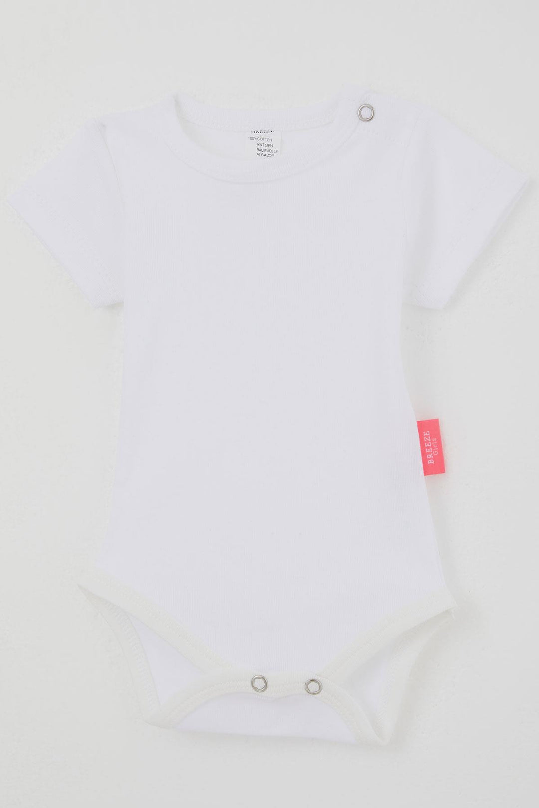 BRE Breeze Kız Bebek Çıtçıtlı Kısa Kollu Zıbın Body Basic 0-9 Ay , Ekru - Merksem