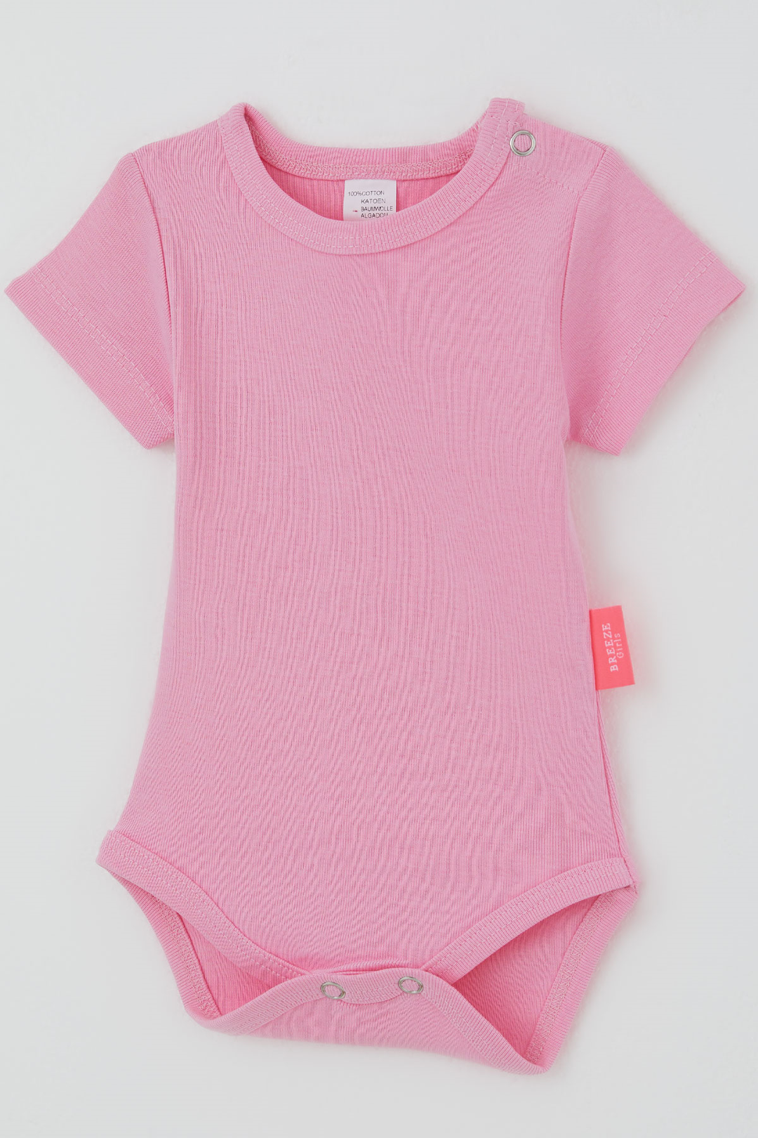 BRE Breeze Kız Bebek Çıtçıtlı Kısa Kollu Zıbın Body Basic 0-9 Ay , Pembe - Brisbane