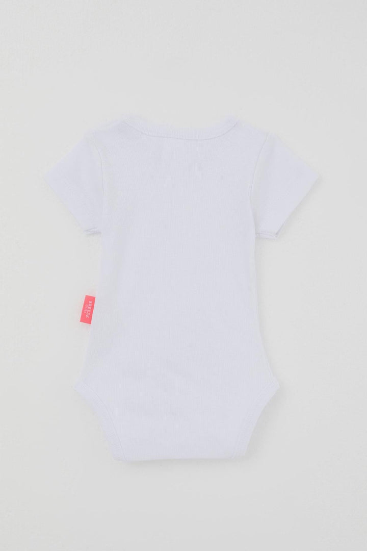 BRE Breeze Kız Bebek Çıtçıtlı Kısa Kollu Zıbın Body Basic 0-9 Ay , Beyaz - Mobile