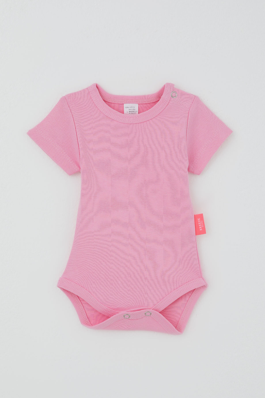 BRE Breeze Kız Bebek Çıtçıtlı Kısa Kollu Zıbın Body Basic 0-9 Ay , Pembe - Brisbane