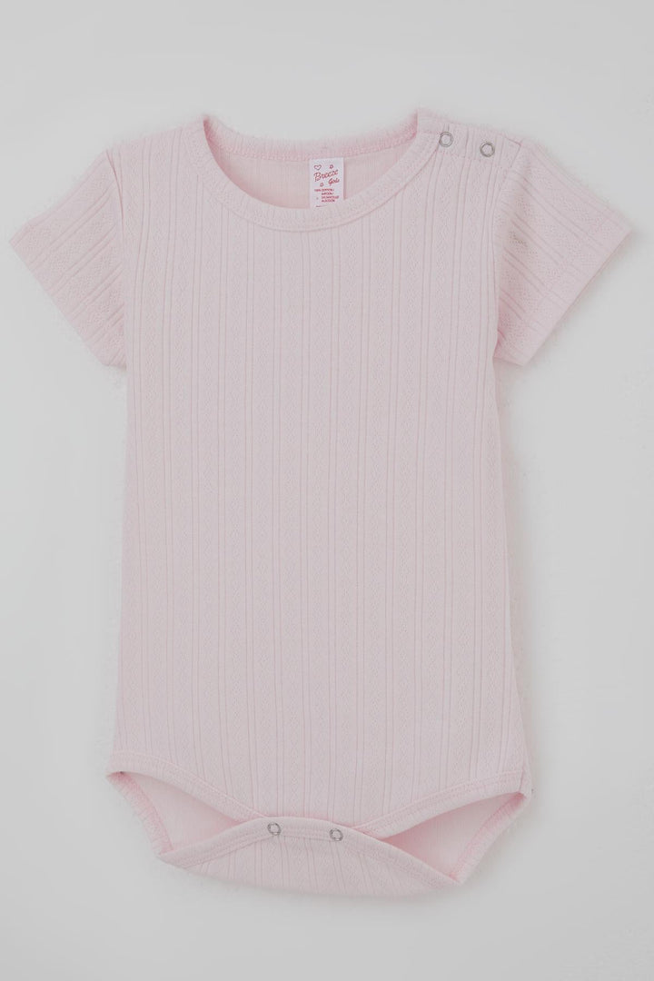 BRE Breeze Kız Bebek Çıtçıtlı Zıbın Body Jakarlı 9 Ay-3 Yaş, Pembe - Torres Vedras
