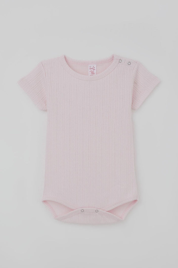 BRE Breeze Kız Bebek Çıtçıtlı Zıbın Body Jakarlı 9 Ay-3 Yaş, Pembe - Torres Vedras