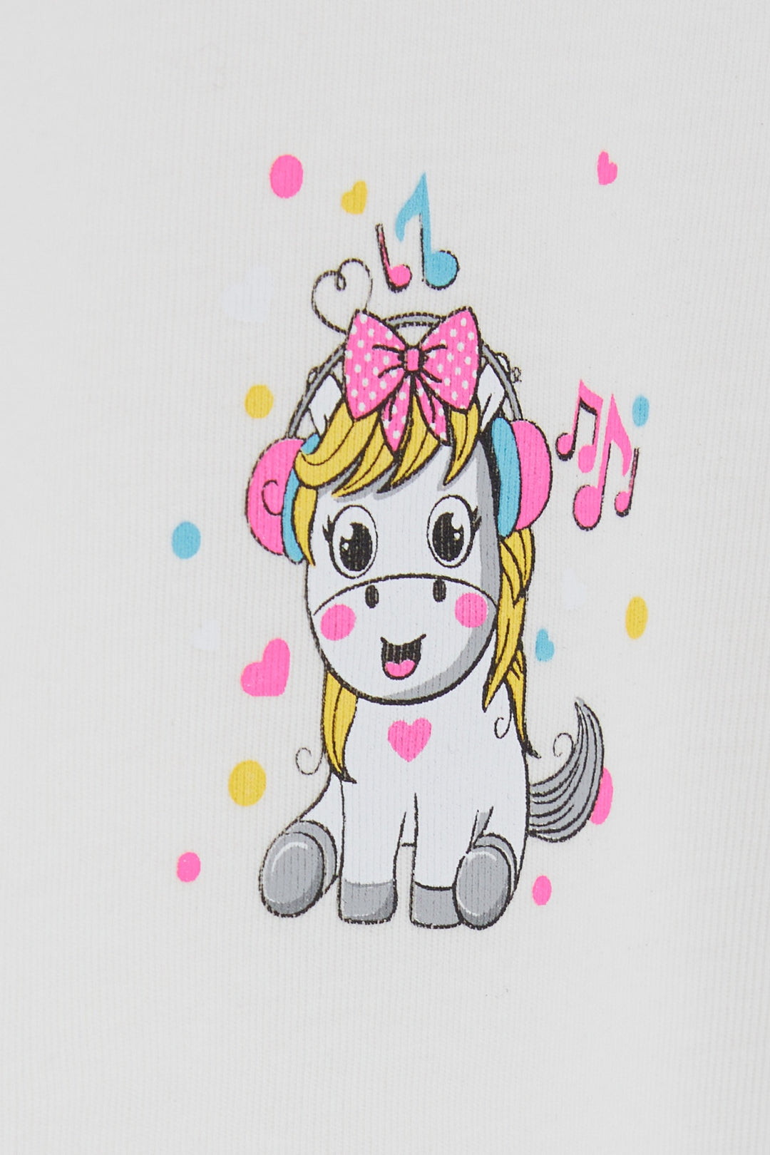 BRE Breeze Baby Girl Snap Fastener Bodysuit with Cheerful Unicorn Print 9 Months-3 Years, Ecru - Tecámac