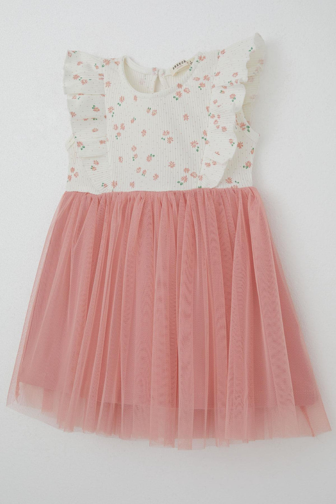 BRE Breeze Baby Girl Dress Floral Tulle Frilly 9 Months-3 Years, Ecru - Lisburn