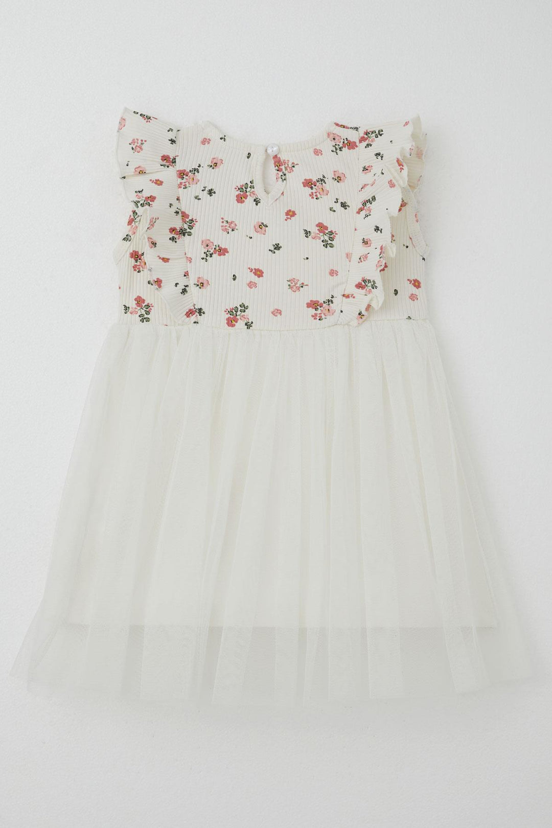 BRE Breeze Baby Girl Dress Floral Tulle Frilly 9 Months-3 Years, Ecru - Galátsi