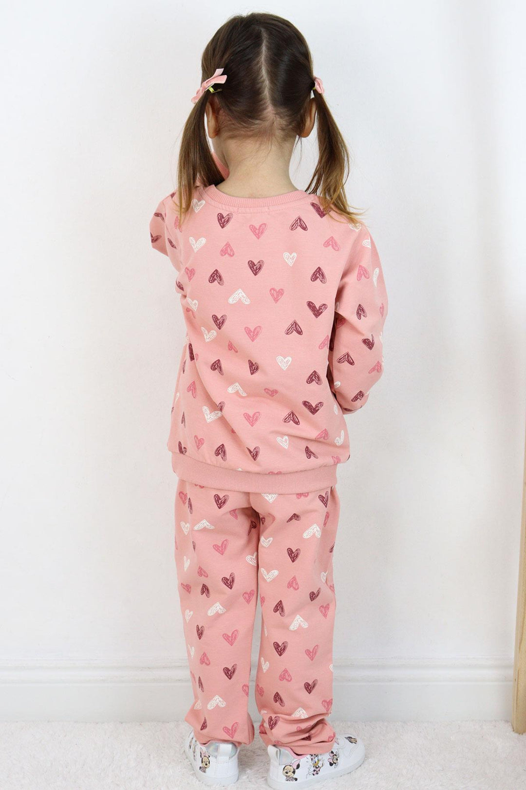 BRE Breeze Girl Baby Tracksuit Heart Patterned with Printed Text 1-4 Years, Rose Pink - Racine