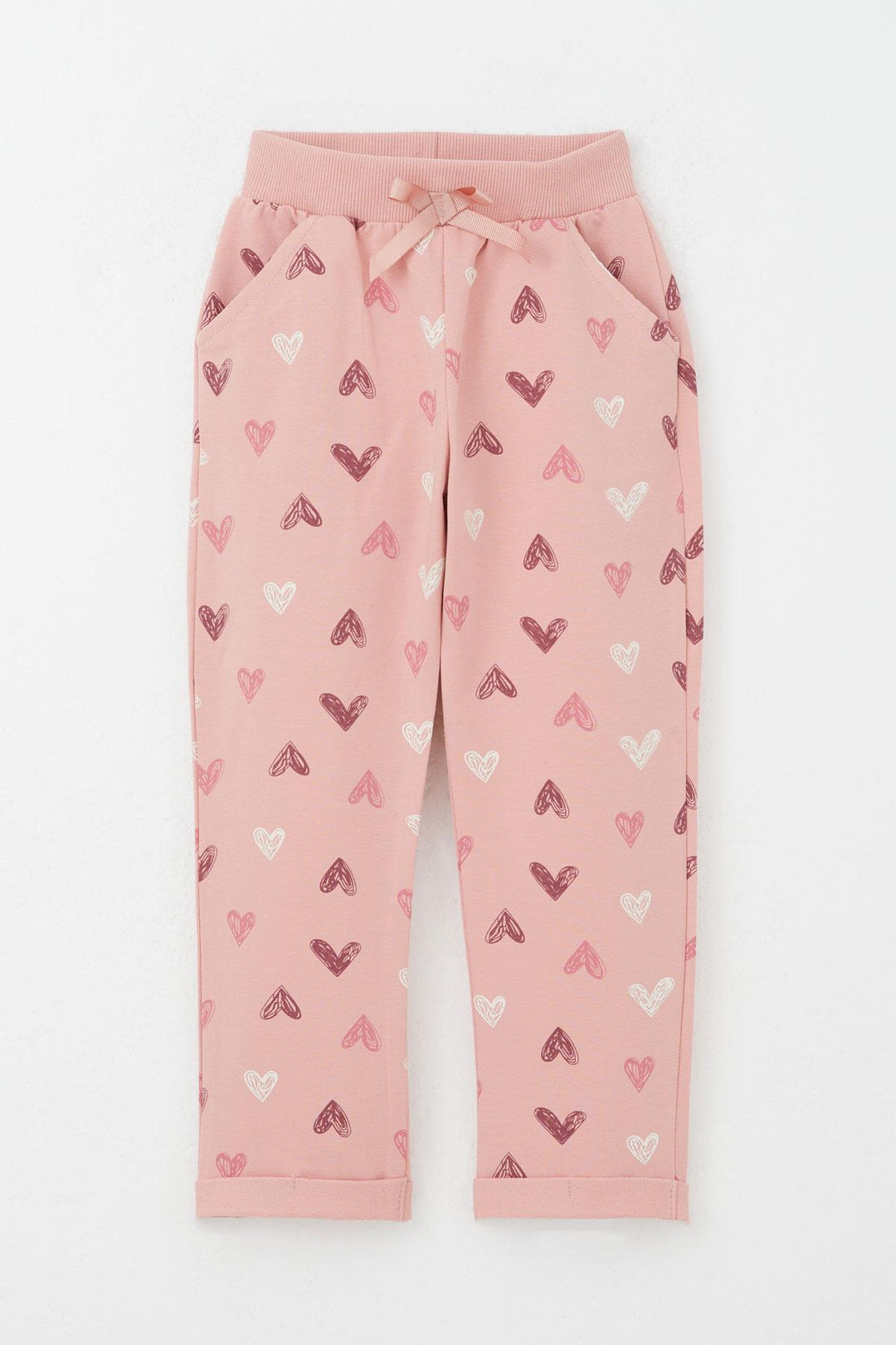 BRE Breeze Girl Baby Tracksuit Heart Patterned with Printed Text 1-4 Years, Rose Pink - Racine