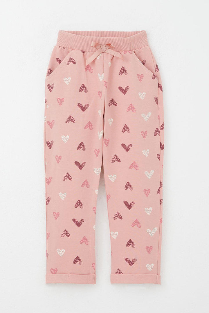 BRE Breeze Girl Baby Tracksuit Heart Patterned with Printed Text 1-4 Years, Rose Pink - Racine