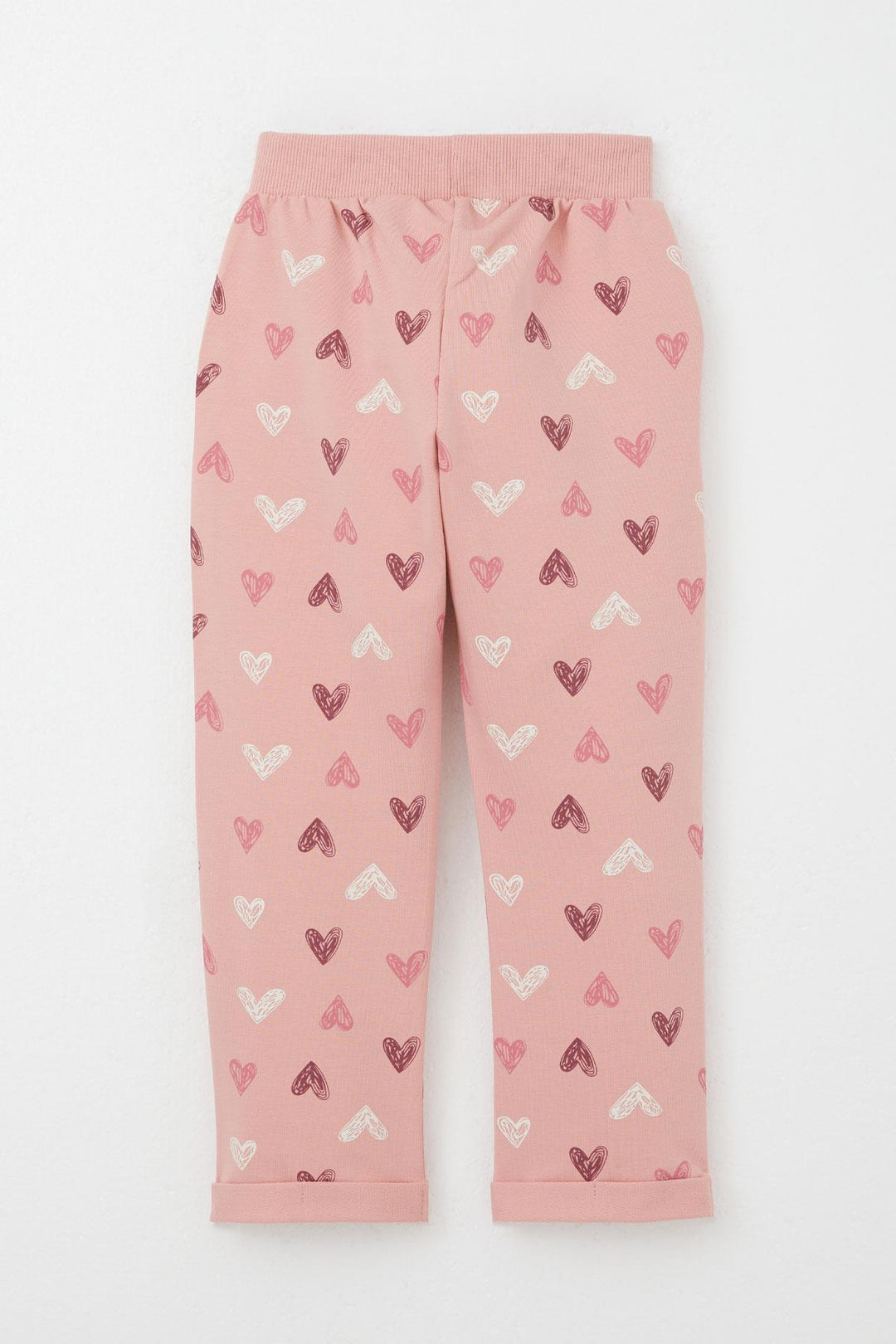 BRE Breeze Girl Baby Tracksuit Heart Patterned with Printed Text 1-4 Years, Rose Pink - Racine