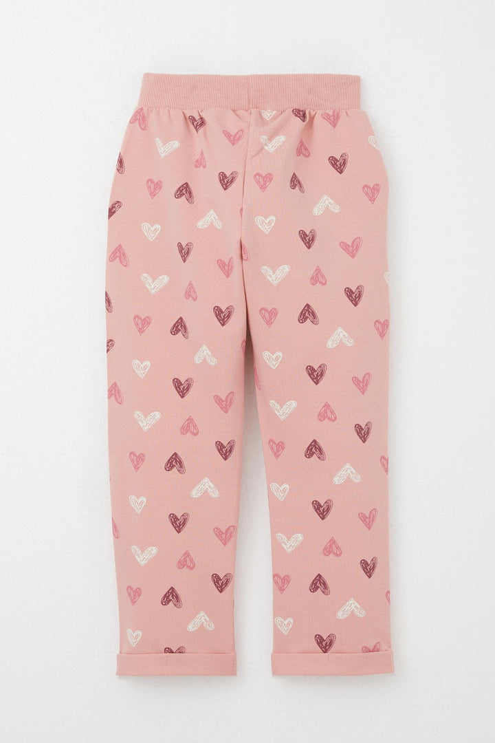 BRE Breeze Girl Baby Tracksuit Heart Patterned with Printed Text 1-4 Years, Rose Pink - Racine