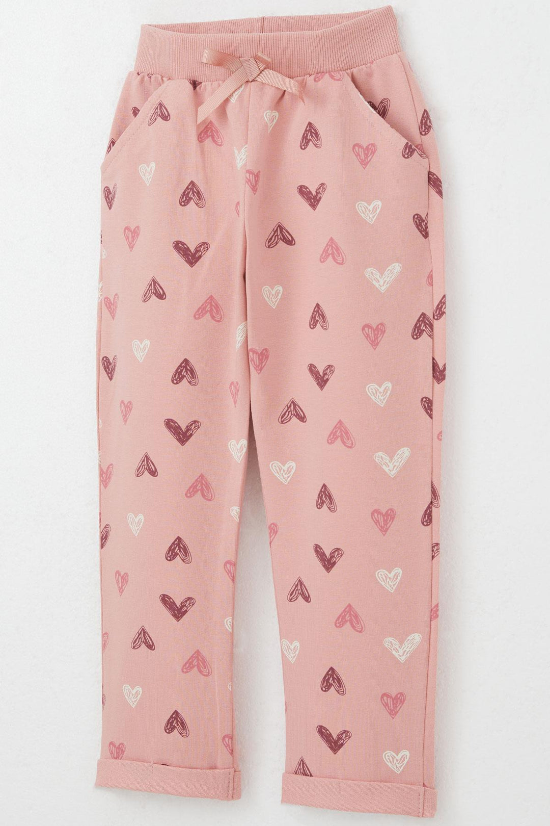BRE Breeze Girl Baby Tracksuit Heart Patterned with Printed Text 1-4 Years, Rose Pink - Racine