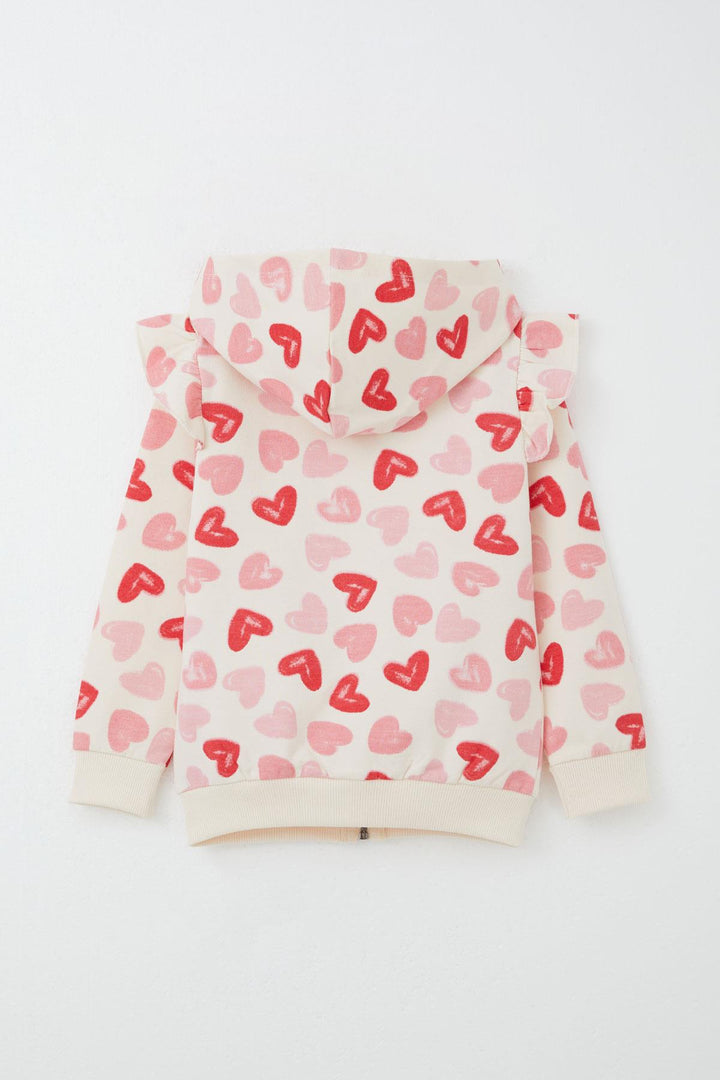 BRE Breeze Girl Baby Tracksuit Heart Dream Frilled Shoulder 9 Months-3 Years, Cream - Six-Fours-les-Plages