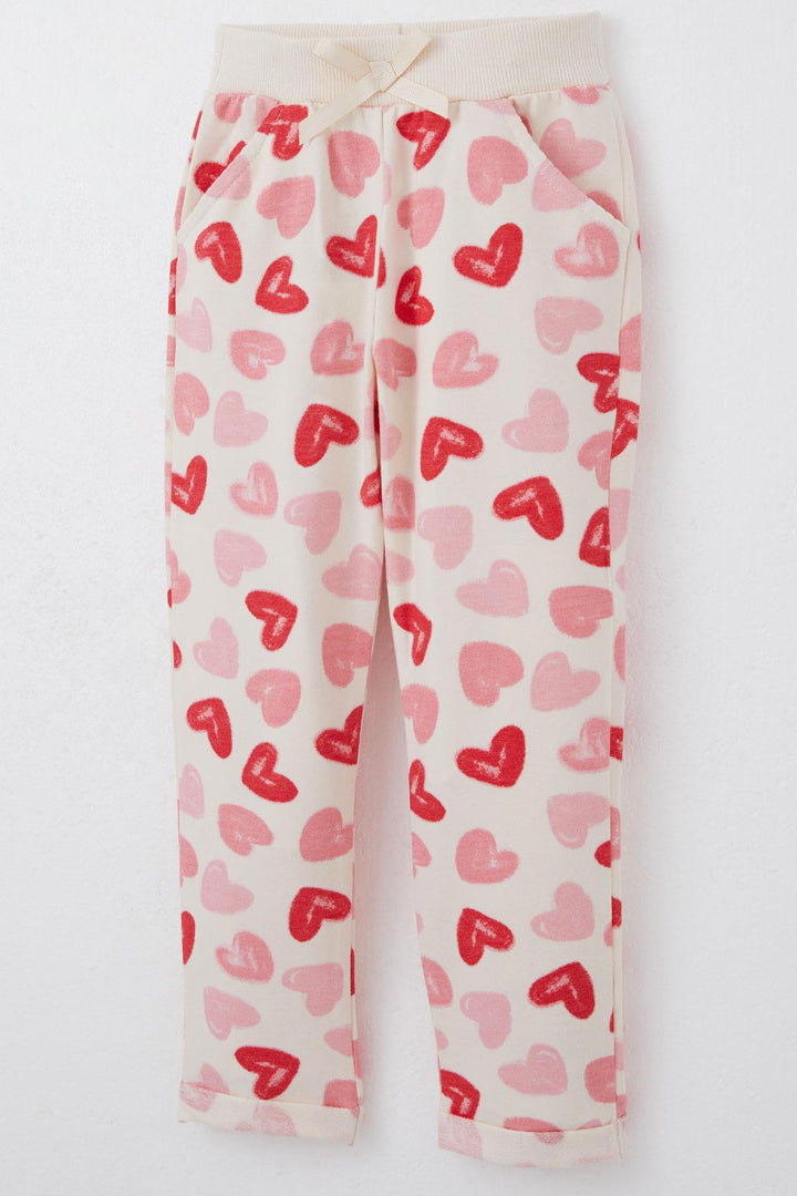 BRE Breeze Girl Baby Tracksuit Set Heart Dream Pants Bow 9 Months-3 Years, Cream - Buzău