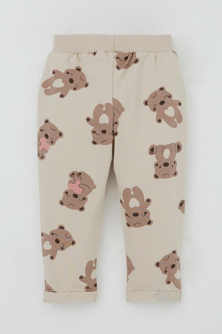 BRE Breeze Girl Baby Tracksuit Happy Bear Patterned 6 Months-2 Years, Beige - Torrente