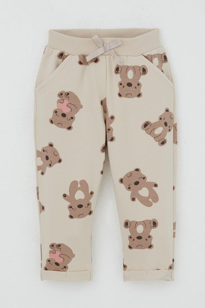 BRE Breeze Girl Baby Tracksuit Happy Bear Patterned 6 Months-2 Years, Beige - Torrente