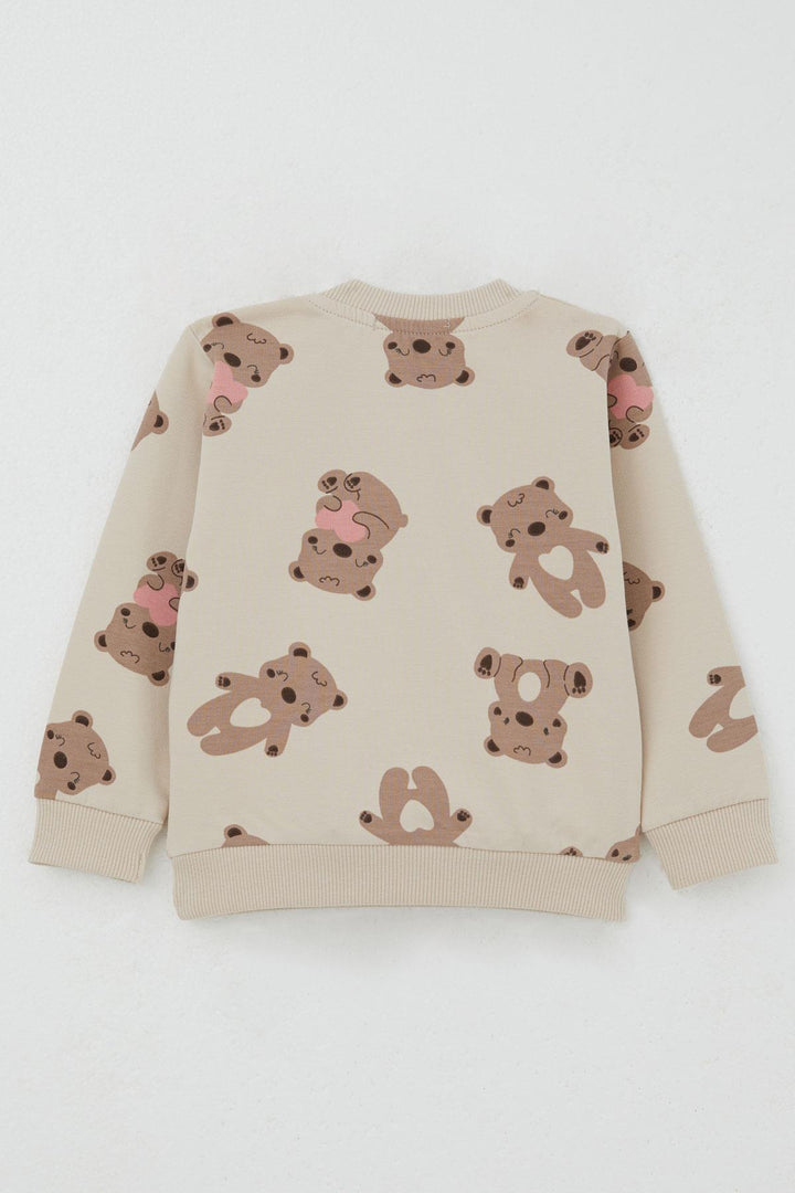 BRE Breeze Girl Baby Tracksuit Happy Bear Patterned 6 Months-2 Years, Beige - Torrente