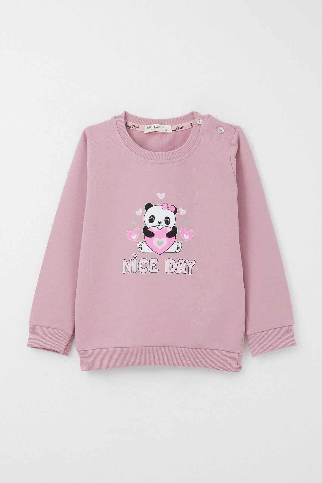 BRE Breeze Girl Baby Tracksuit Happy Panda Printed 9 Months-3 Years, Pink - Dublin