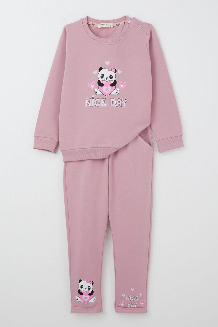 BRE Breeze Girl Baby Tracksuit Happy Panda Printed 9 Months-3 Years, Pink - Dublin