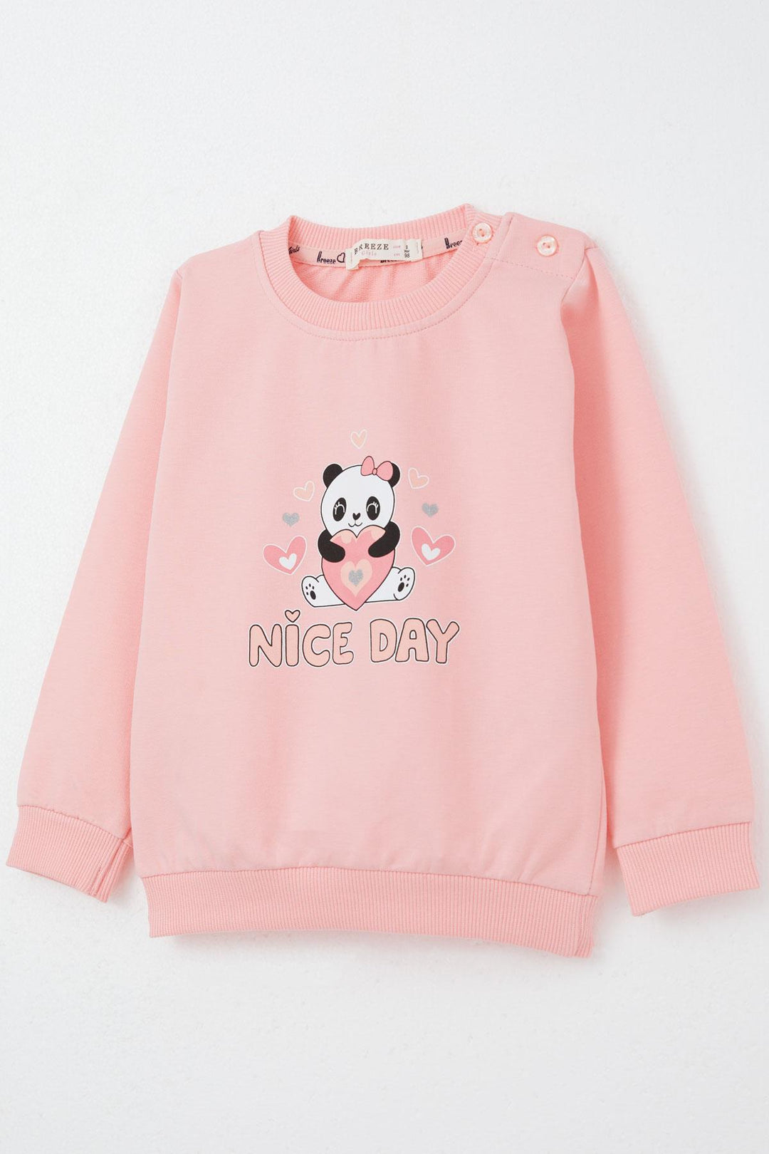 BRE Breeze Girl Baby Tracksuit Happy Panda Printed 9 Months-3 Years, Pink - Kyiv