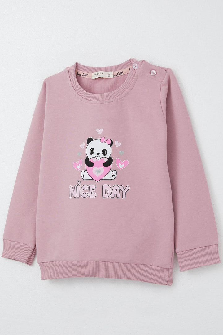 BRE Breeze Girl Baby Tracksuit Happy Panda Printed 9 Months-3 Years, Pink - Dublin