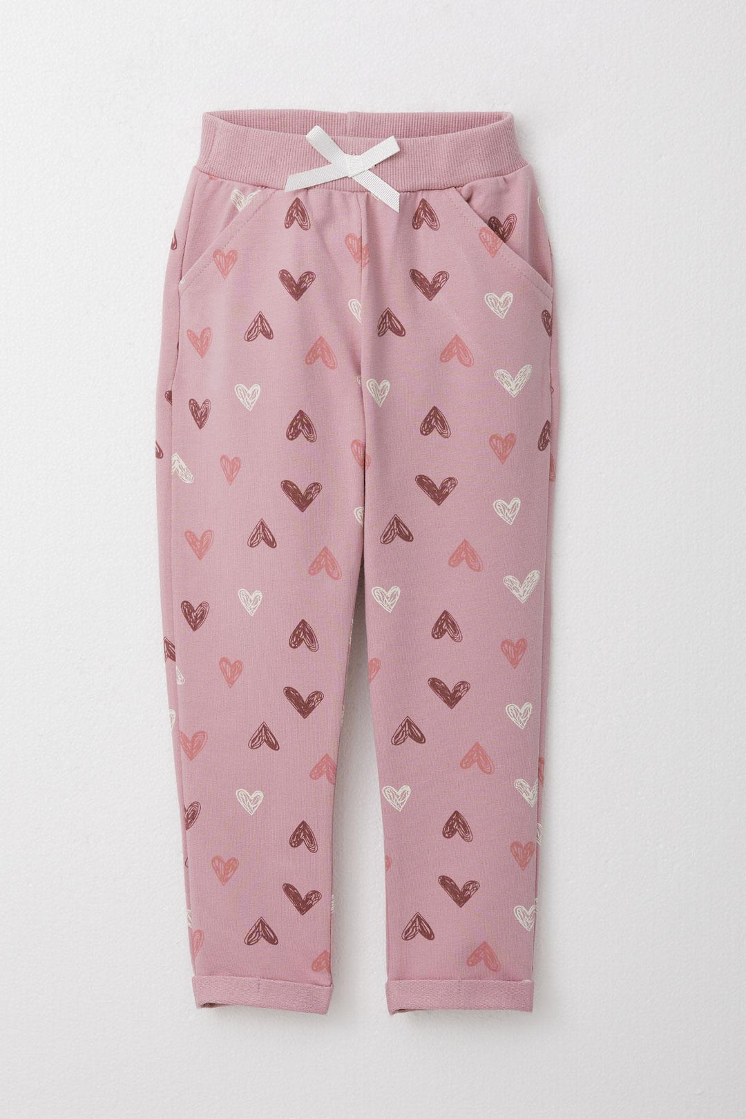 BRE Breeze Girl Baby Tracksuit Colorful Heart Patterned 9 Months-3 Years, Rose Pink - Licata