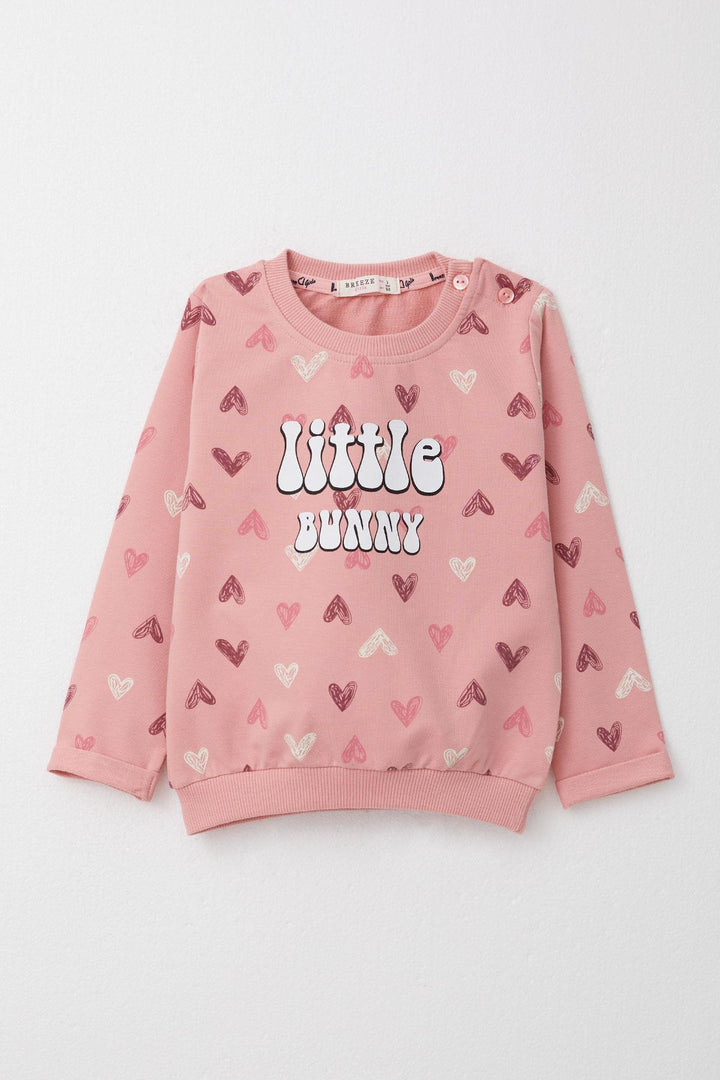 BRE Breeze Girl Baby Tracksuit Colorful Heart Patterned 9 Months-3 Years, Rose Pink - Oklahoma City