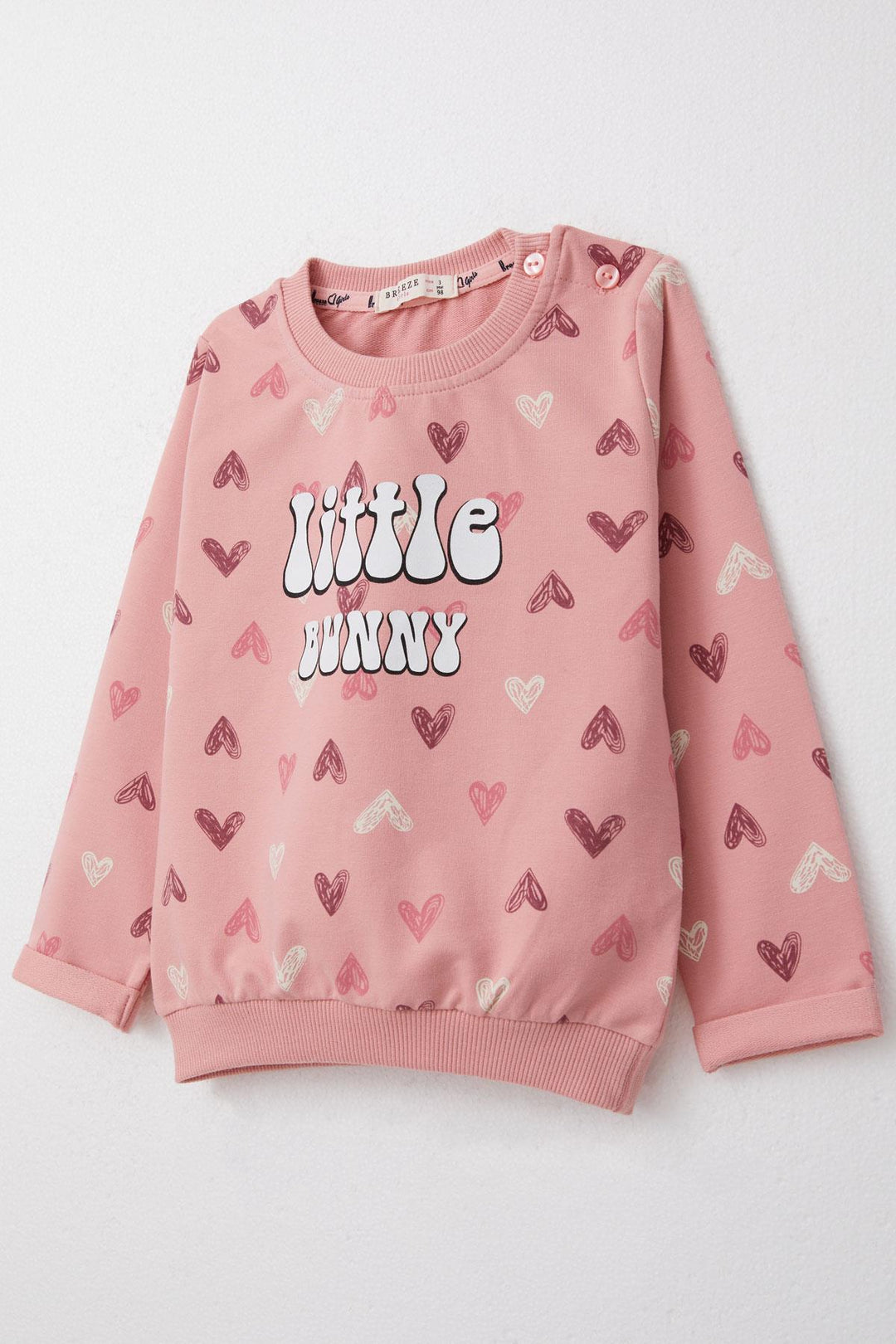 BRE Breeze Girl Baby Tracksuit Colorful Heart Patterned 9 Months-3 Years, Rose Pink - Oklahoma City