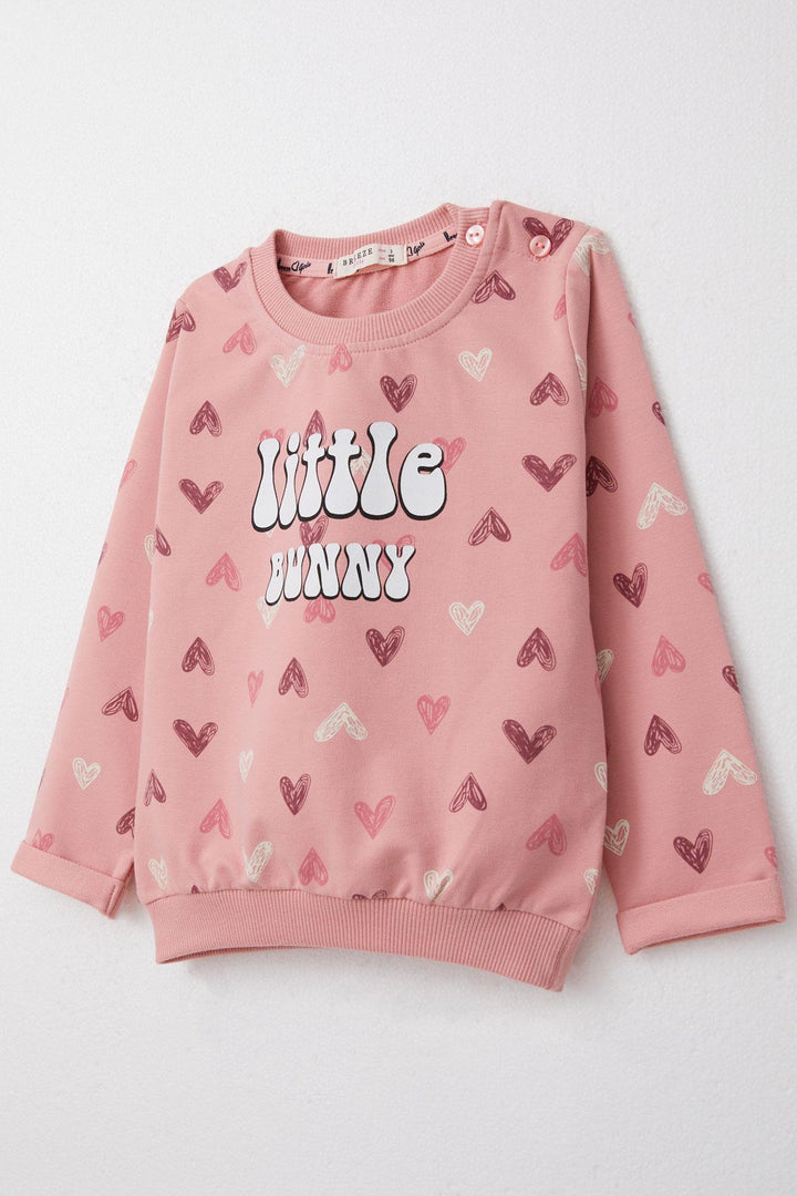 BRE Breeze Girl Baby Tracksuit Colorful Heart Patterned 9 Months-3 Years, Rose Pink - Oklahoma City