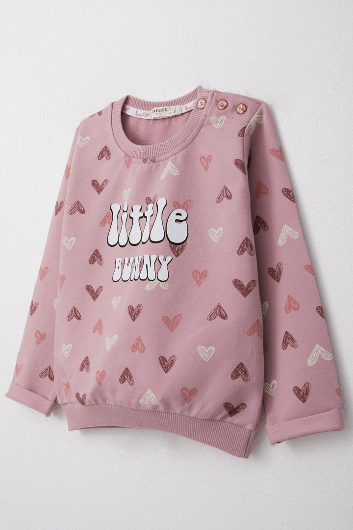 BRE Breeze Girl Baby Tracksuit Colorful Heart Patterned 9 Months-3 Years, Rose Pink - Licata