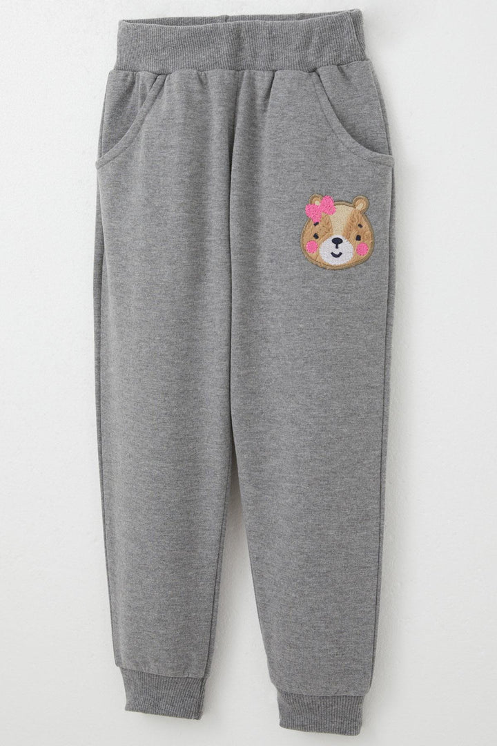 BRE Breeze Girl Baby Tracksuit Cute Bear Embroidered Floral 9 Months-3 Years, Rose Pink - Colmar
