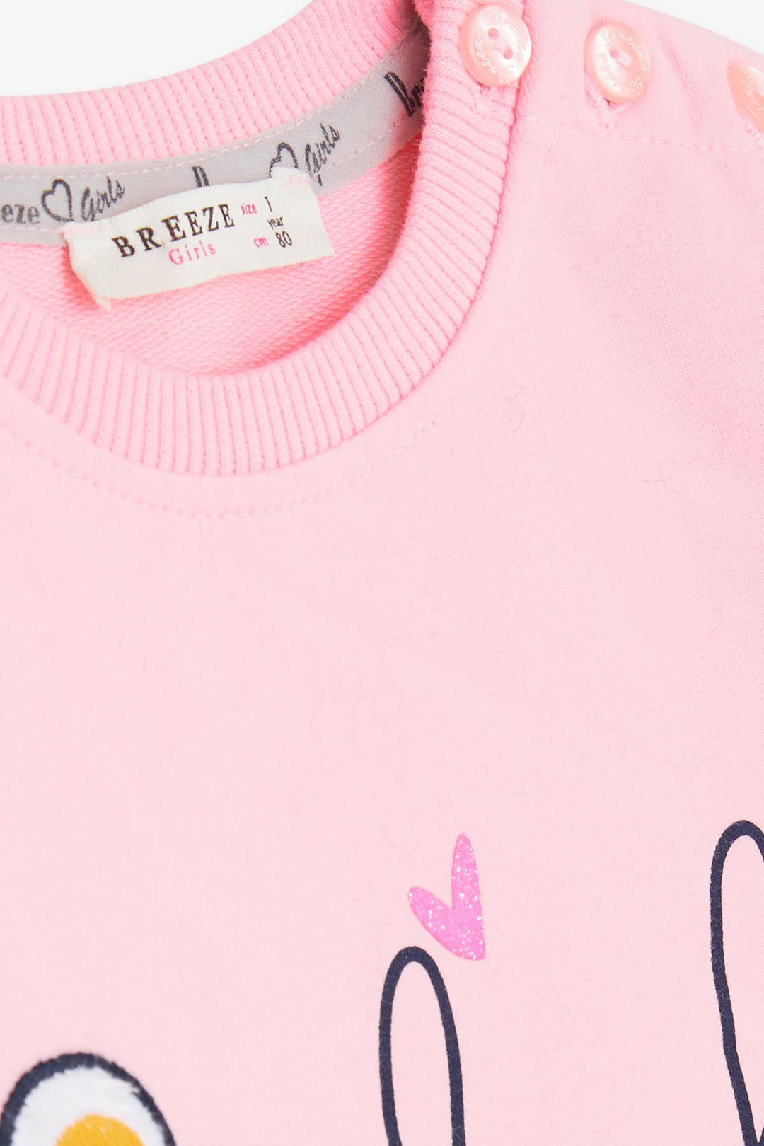 BRE Breeze Girl Child Tracksuit with Bear Embroidery 1-4 Years, Powder - Enschede