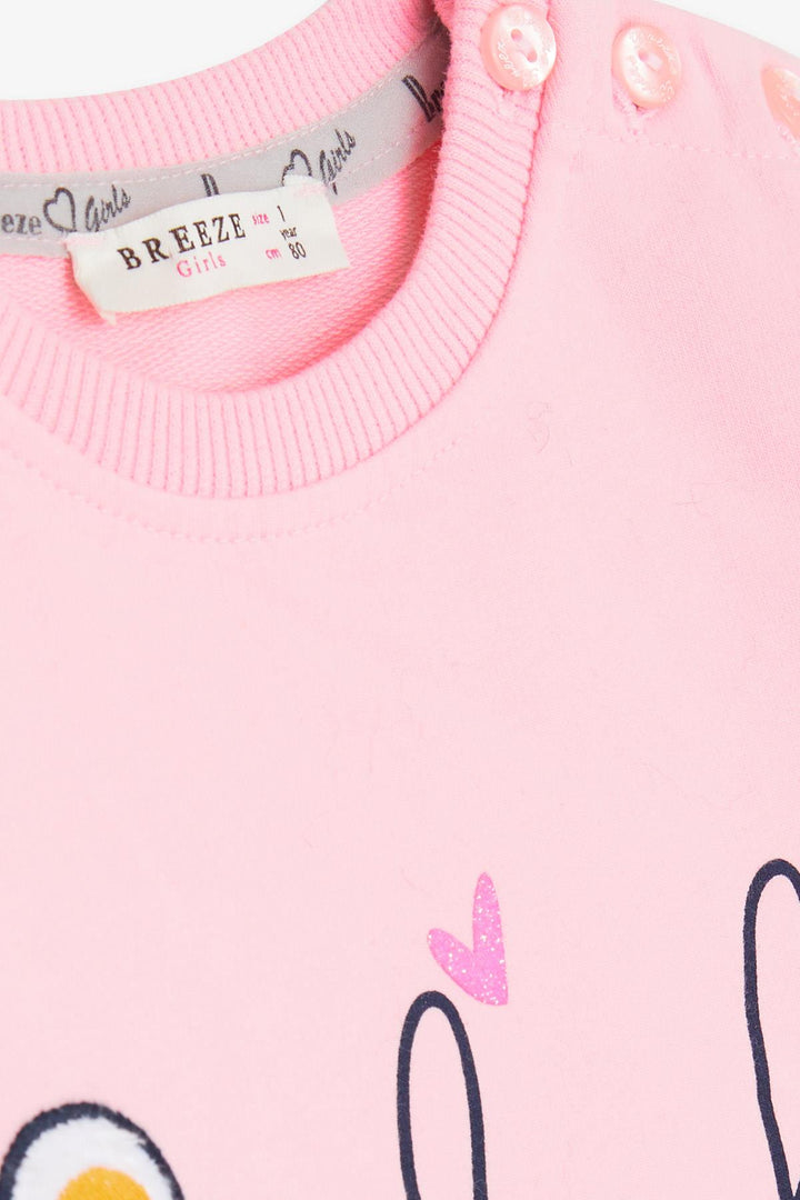 BRE Breeze Girl Child Tracksuit with Bear Embroidery 1-4 Years, Powder - Enschede