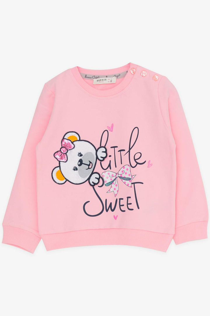 BRE Breeze Girl Child Tracksuit with Bear Embroidery 1-4 Years, Powder - Enschede