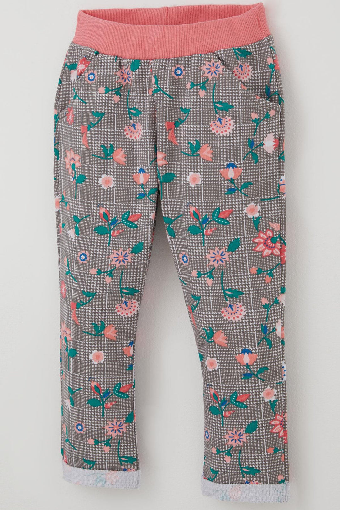 BRE Breeze Baby Girl Tracksuit Set Plaid Pattern Flower Garden 9 Months-3 Years, Mink - Lviv