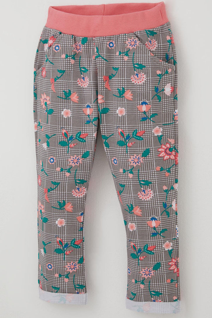 BRE Breeze Baby Girl Tracksuit Set Plaid Pattern Flower Garden 9 Months-3 Years, Mink - Lviv