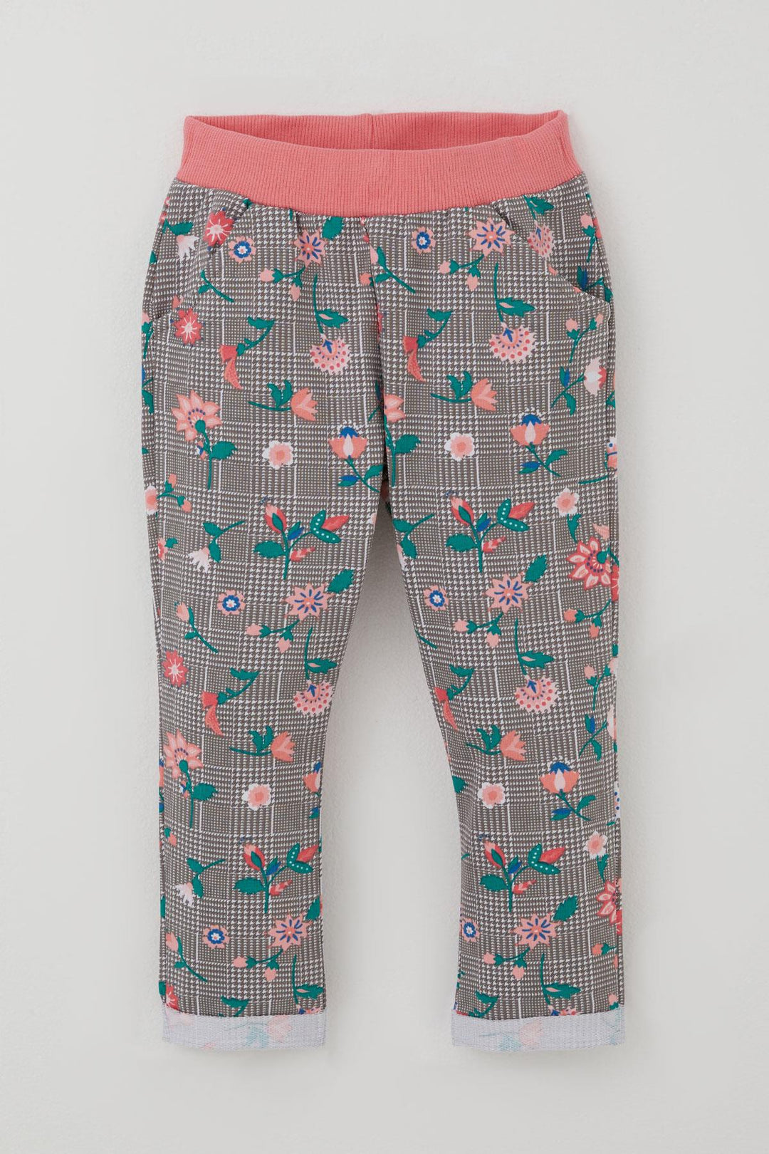 BRE Breeze Baby Girl Tracksuit Set Plaid Pattern Flower Garden 9 Months-3 Years, Mink - Lviv