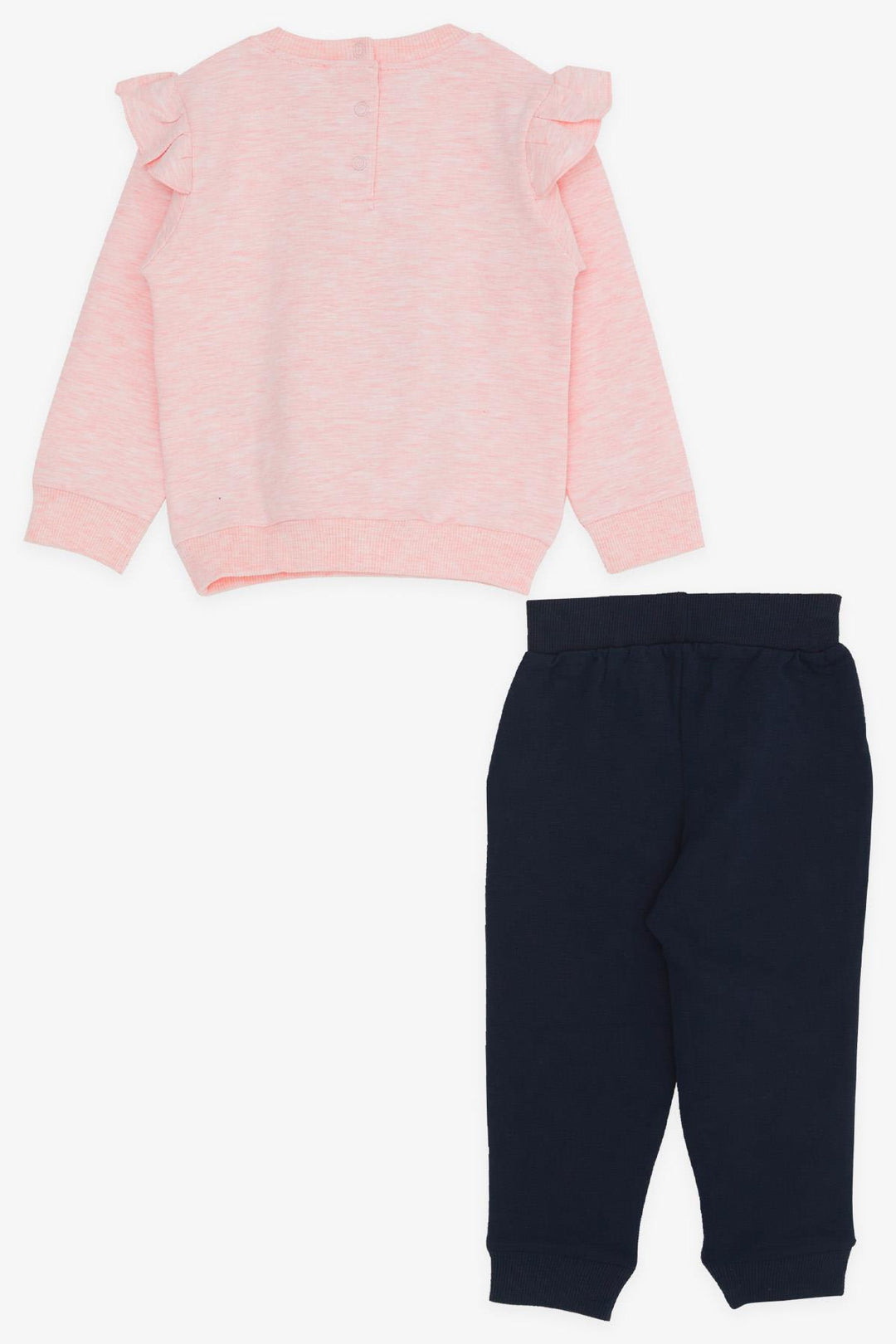 BRE Breeze Girl's Tracksuit Set with Pom Pom Print 1.5-5 Years, Salmon Melange - Alhaurín de la Torre