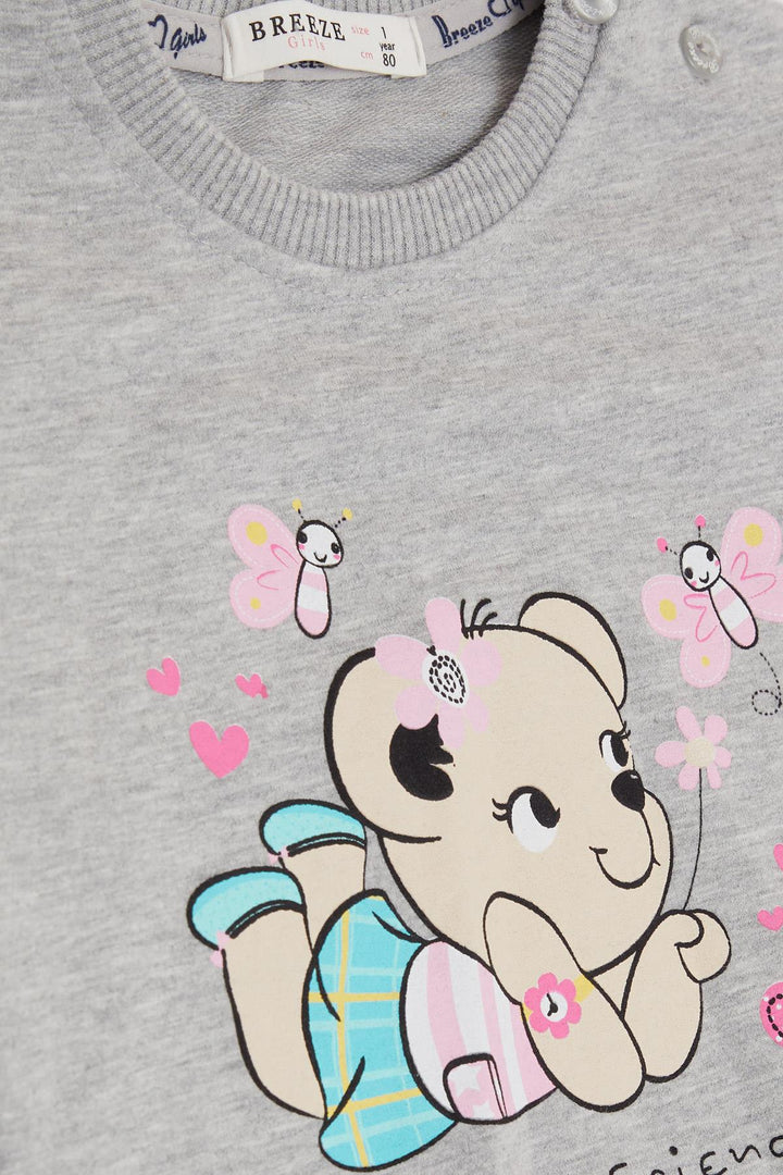 BRE Breeze Baby Girl Tracksuit Cute Animal Friends 4 Months.5 Years, Light Grey Melange - Levallois-Perret