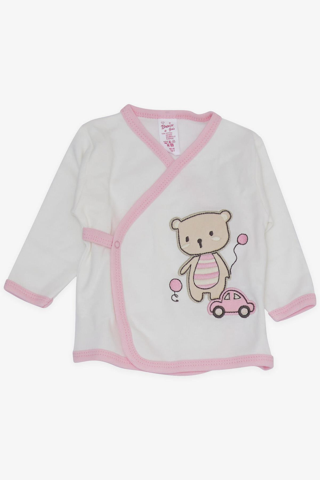 طقم مستشفى BRE Breeze Baby Girl 10 قطع مطرز بالنحلة 0-، أبيض - نهر كامبل