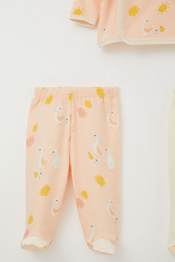 BRE Breeze Baby Girl Hospital Outfit 3-Piece Cute Duck Patterned 0-4 Months, Salmon - Forlì