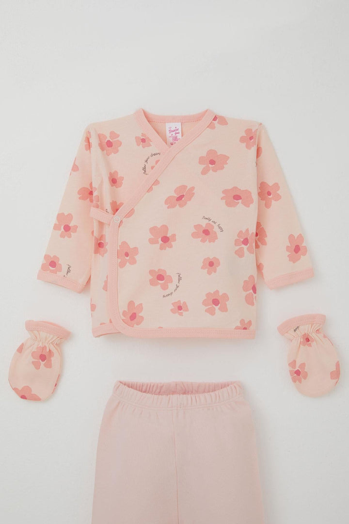 BRE Breeze Baby Girl Hospital Outfit 5 Piece Flower Patterned 0-3 Months, Powder - Barsinghausen