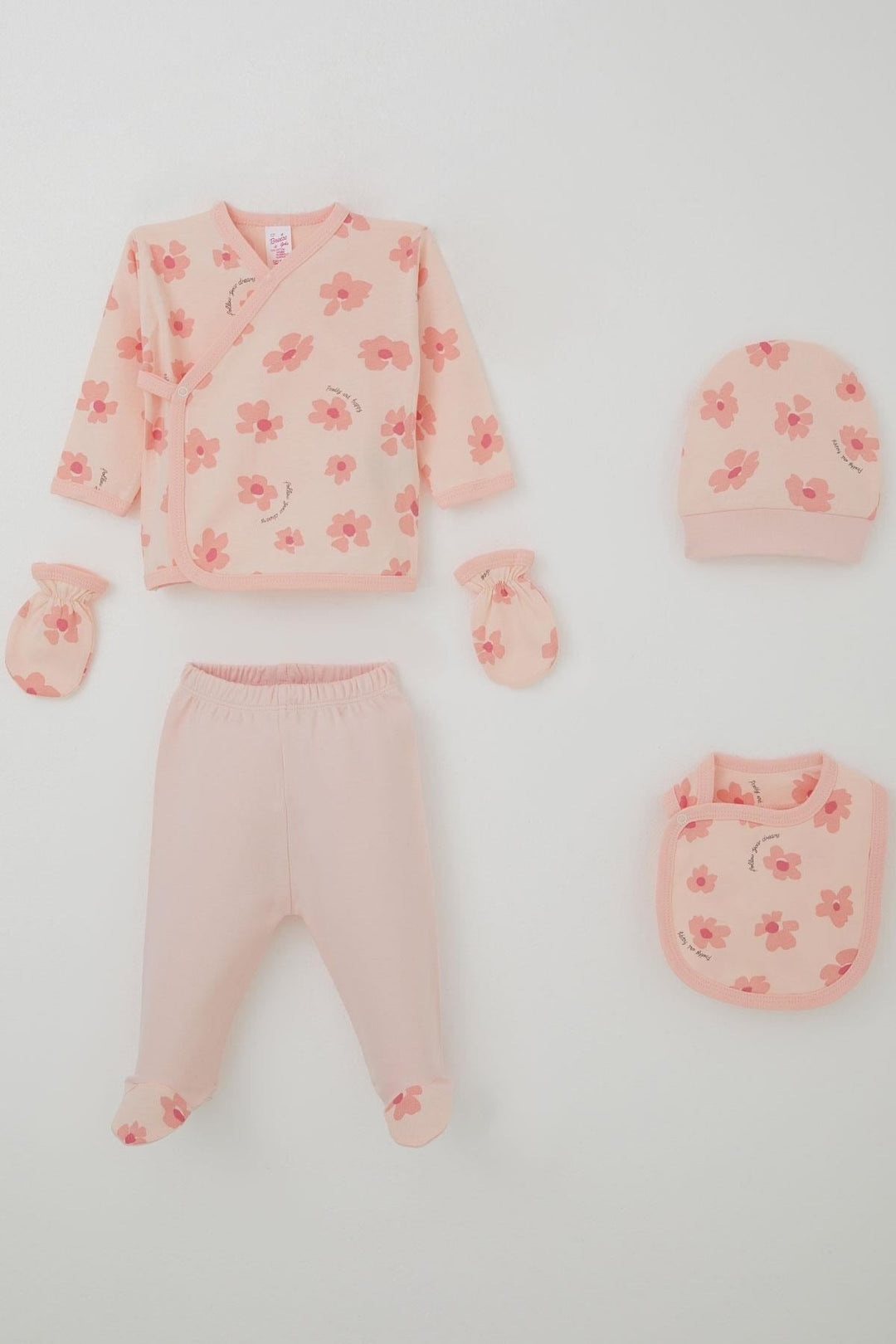 BRE Breeze Baby Girl Hospital Outfit 5 Piece Flower Patterned 0-3 Months, Powder - Barsinghausen