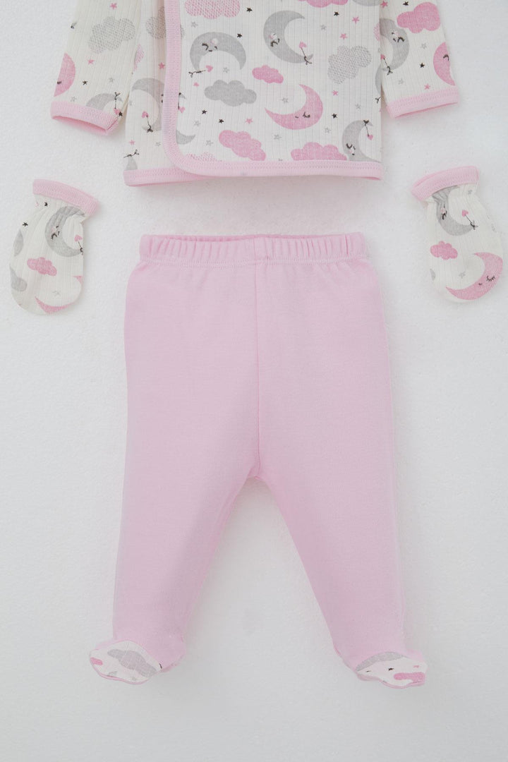 BRE Breeze Baby Girl Hospital Exit 5-Piece Sky Themed Sleepwear Set with Moon Pattern, 0-3 Months, Ecru - Frankfurt (Oder)